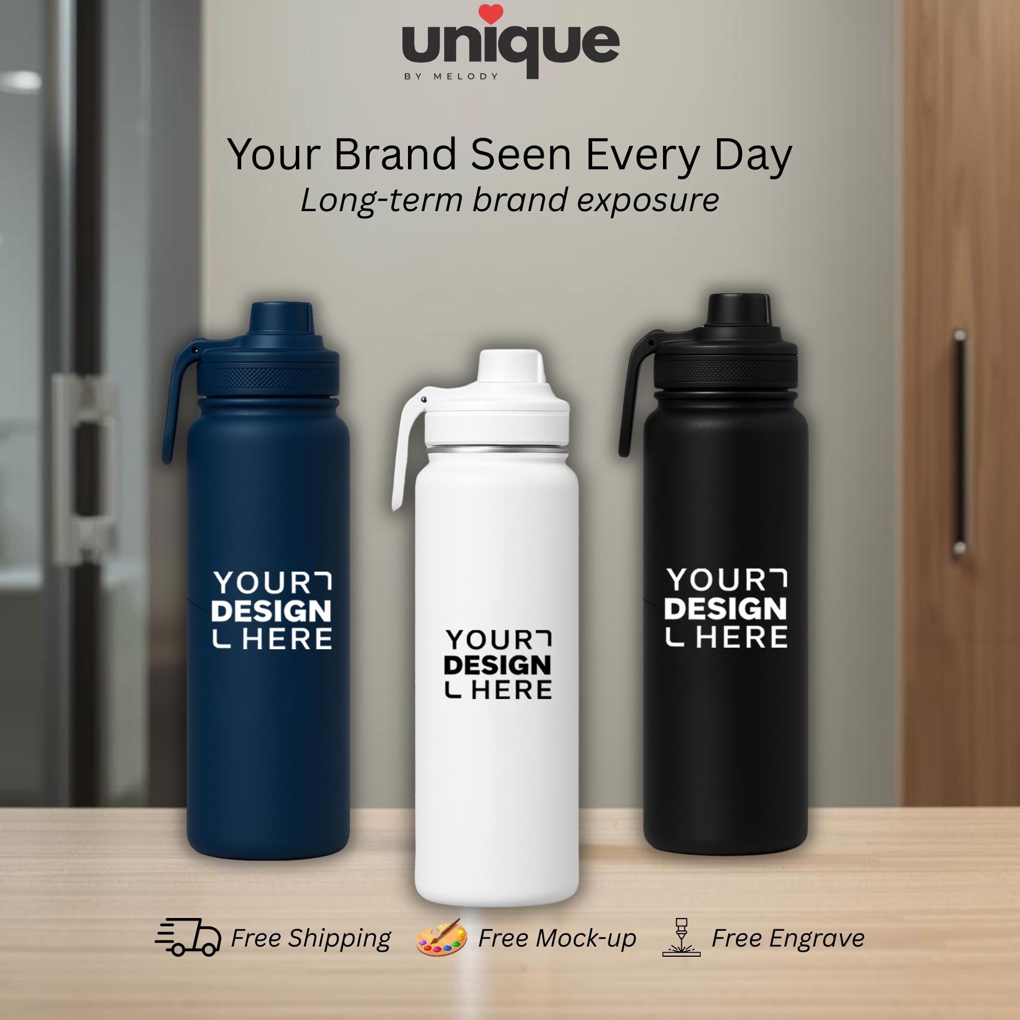 Custom Logo Stainless Steel Tumbler Personalized Corporate Employee Client Gift Thermos with Engraved Branding