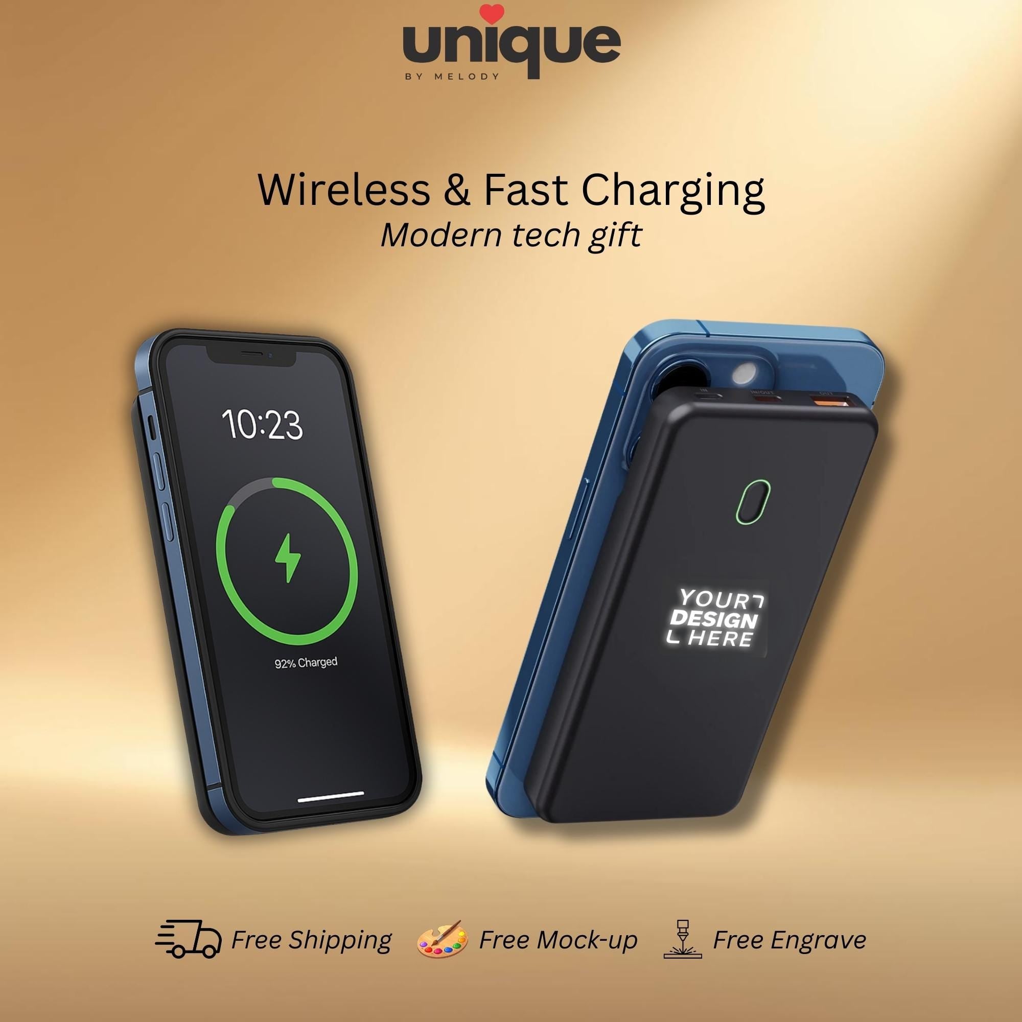 Custom Logo Magsafe Powerbank Light Up Corporate Holiday Tech Charger Employee Client Event Appreciation New Year End Gift Fast Charging