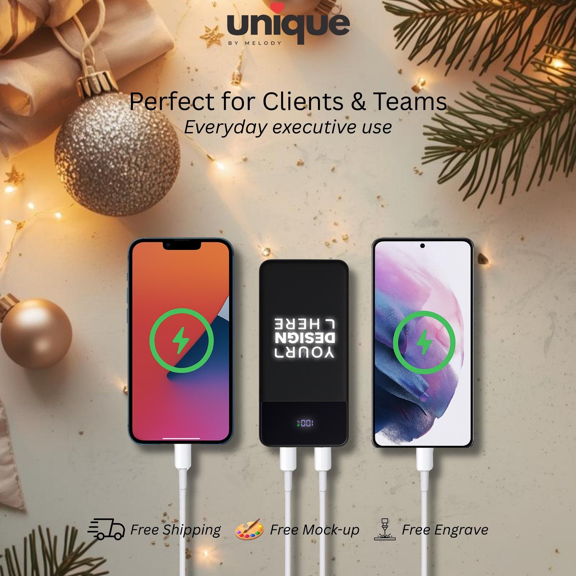 Custom Logo Magsafe Powerbank Light Up Corporate Holiday Tech Charger Employee Client Event Appreciation New Year End Gift Fast Charging