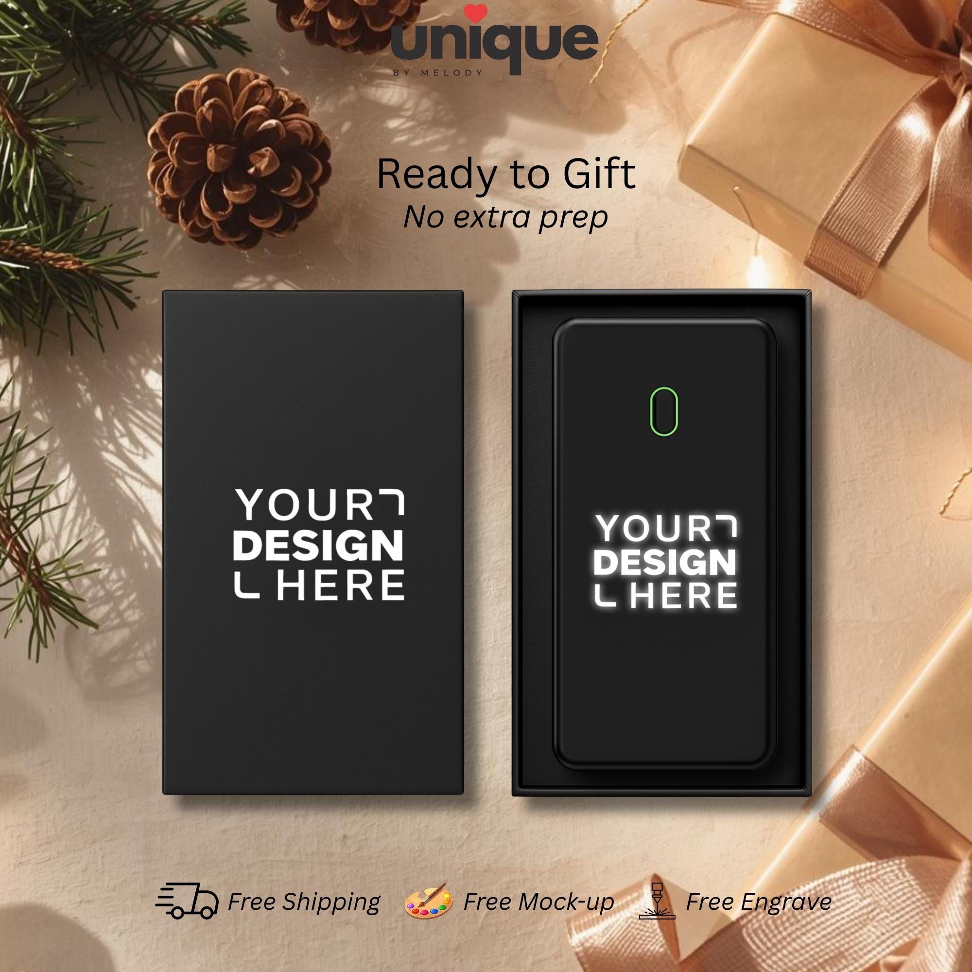 Custom Logo Magsafe Powerbank Light Up Corporate Holiday Tech Charger Employee Client Event Appreciation New Year End Gift Fast Charging