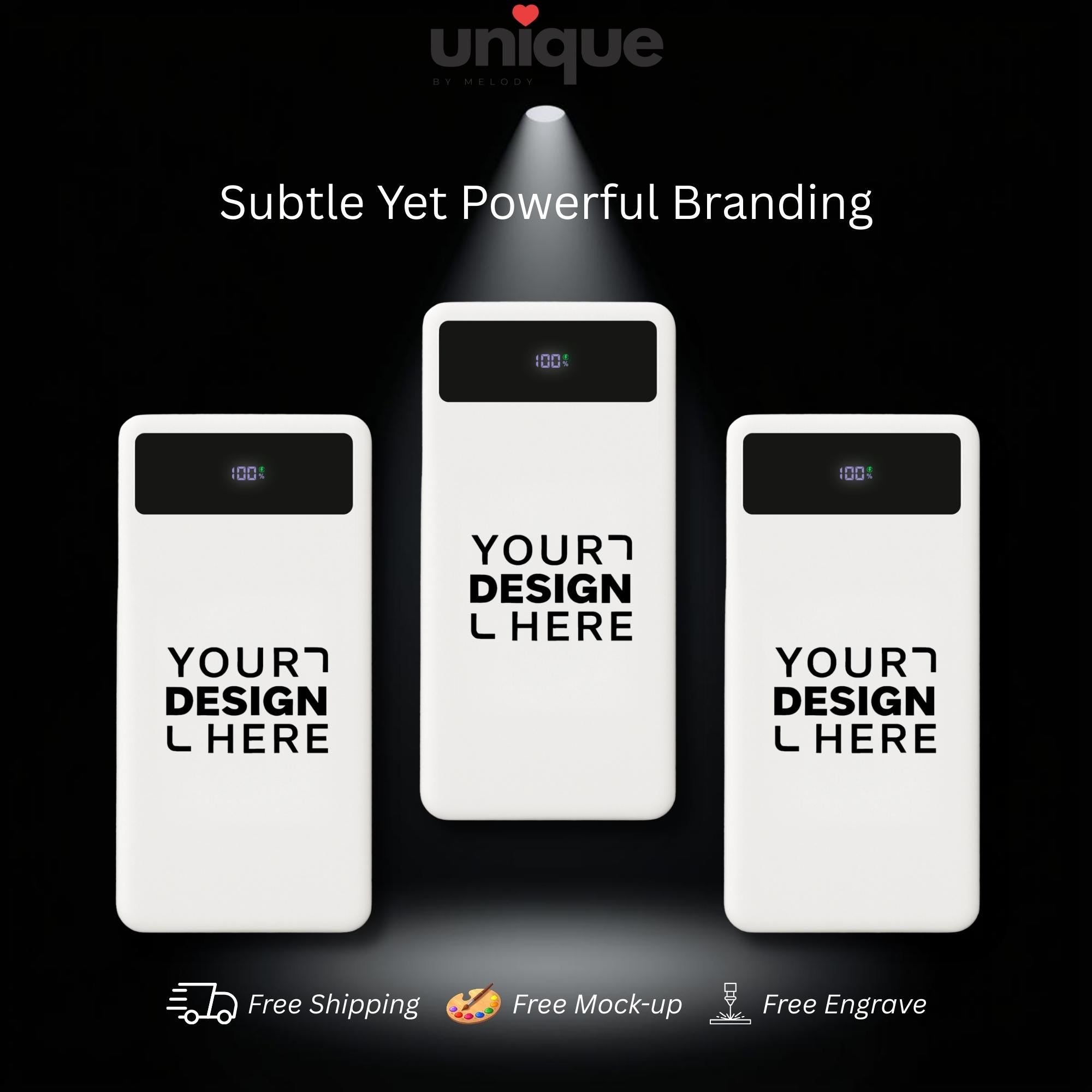 Custom Logo Powerbank Personalized Portable Charger Luxury Executive Corporate Business VIP Client Gift Office Tech Accessory Travel Charger