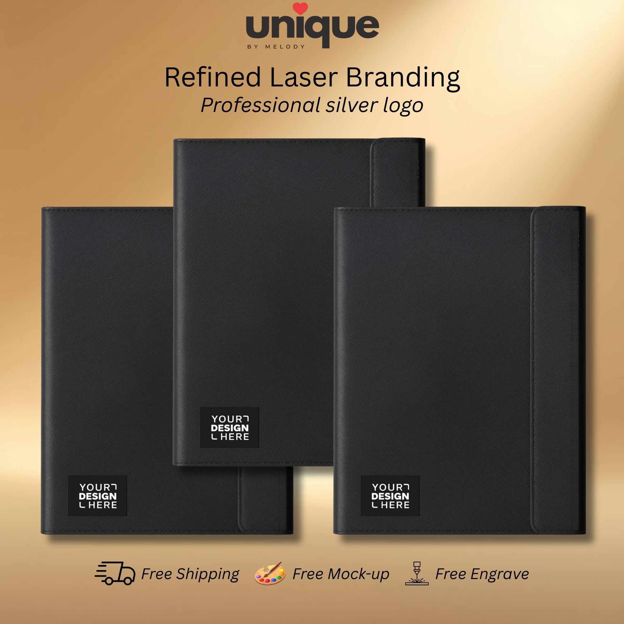 Custom Logo Tech Portfolio Laser Engraved Holiday Corporate Employee Client Appreciation New Year End Conference Christmas Office Gift