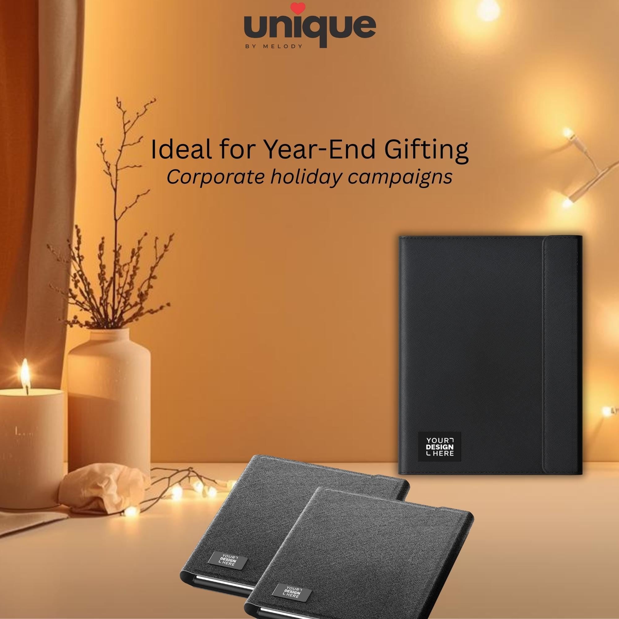 Custom Logo Tech Portfolio Laser Engraved Holiday Corporate Employee Client Appreciation New Year End Conference Christmas Office Gift