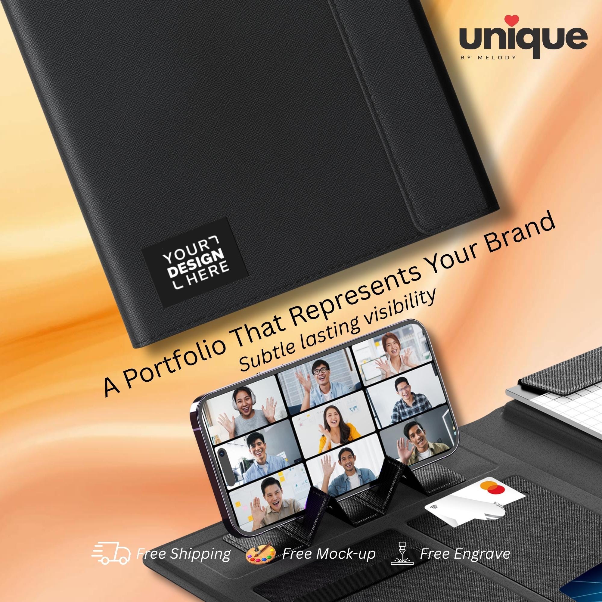 Custom Logo Tech Portfolio Laser Engraved Holiday Corporate Employee Client Appreciation New Year End Conference Christmas Office Gift