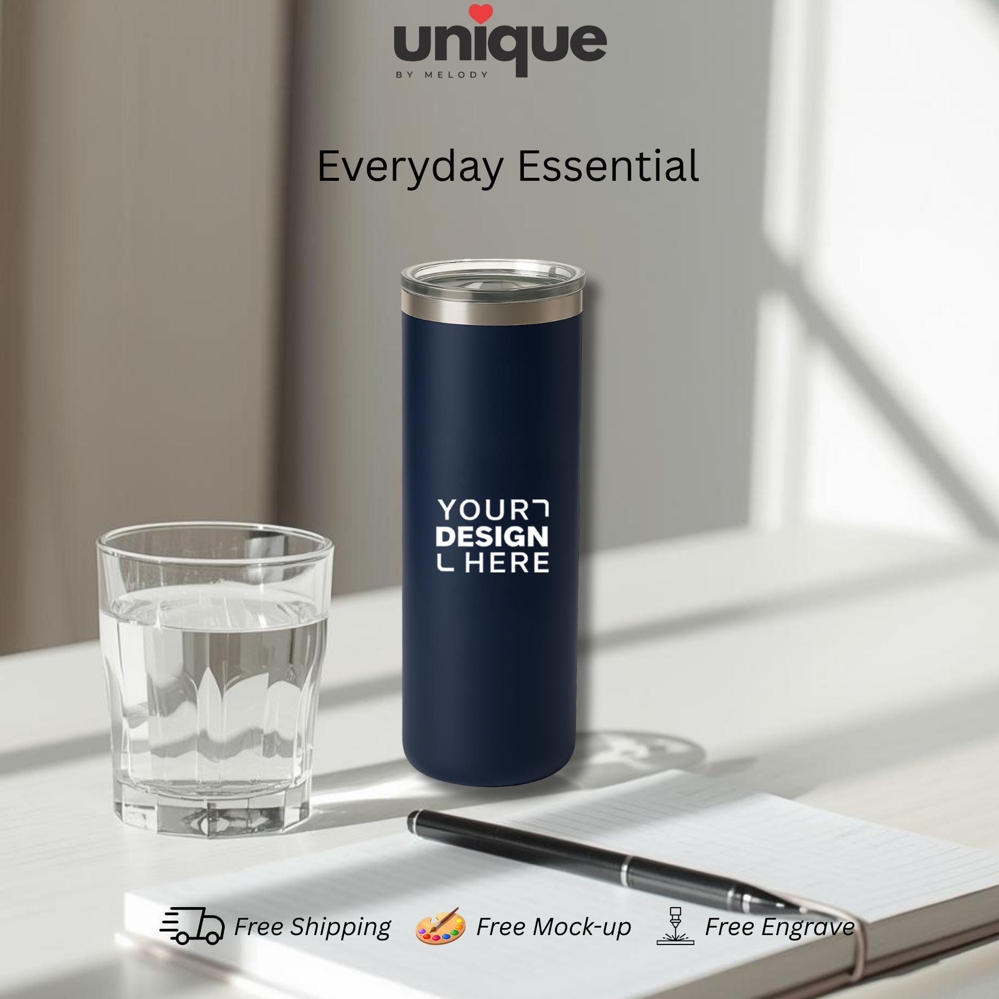 Custom 16oz Stainless Steel Tumbler with Logo Executive Corporate Gift