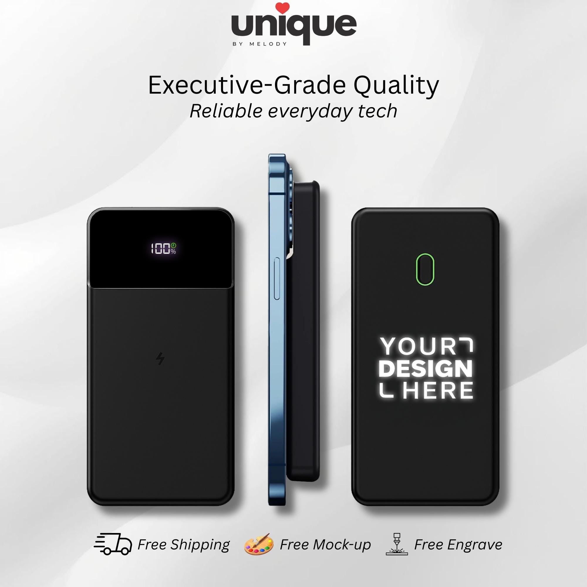 Custom Logo Magsafe Powerbank Light Up Magnetic Charger Portable Fast Wireless Corporate Employee Client Trade Show Promo Tech Gift