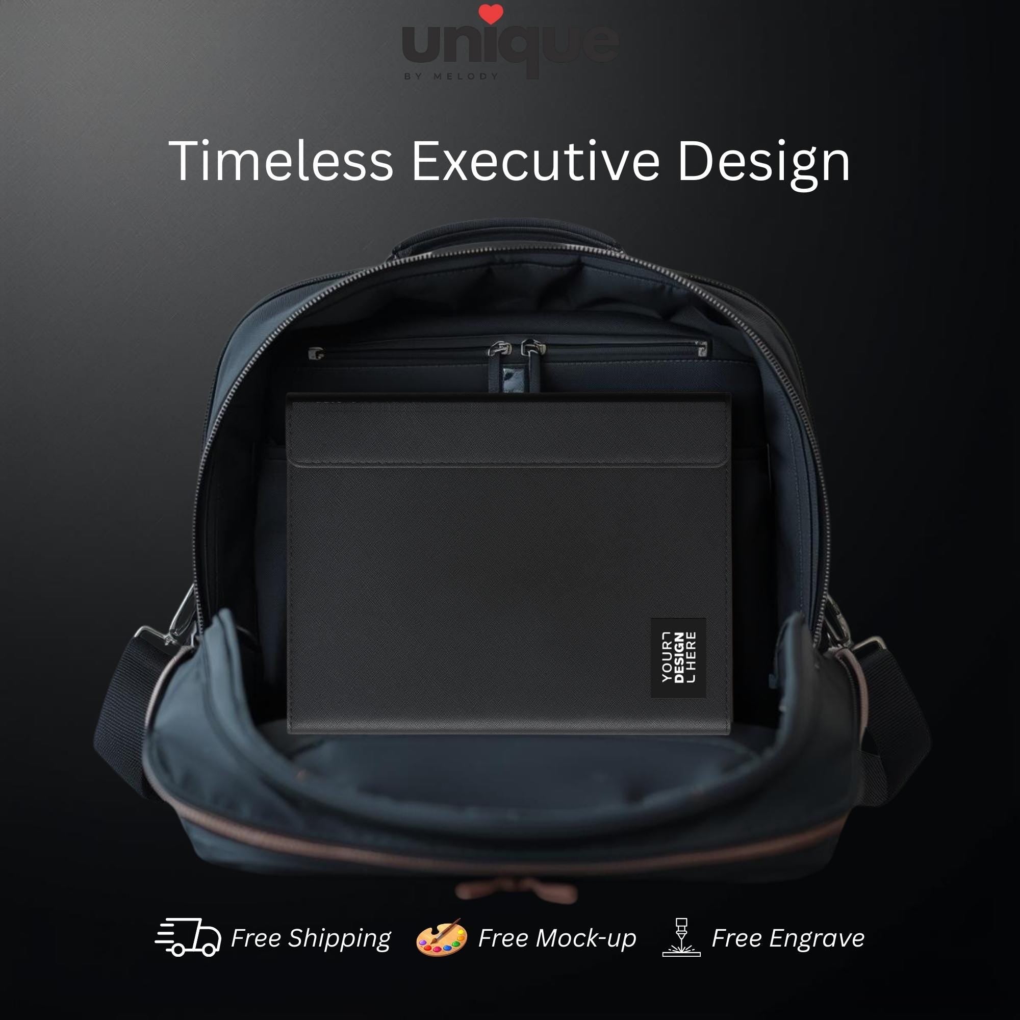Custom Logo Notebook Business Portfolio Laser Engraved Executive Folder Corporate VIP Client CEO Board Conference Meeting Gift