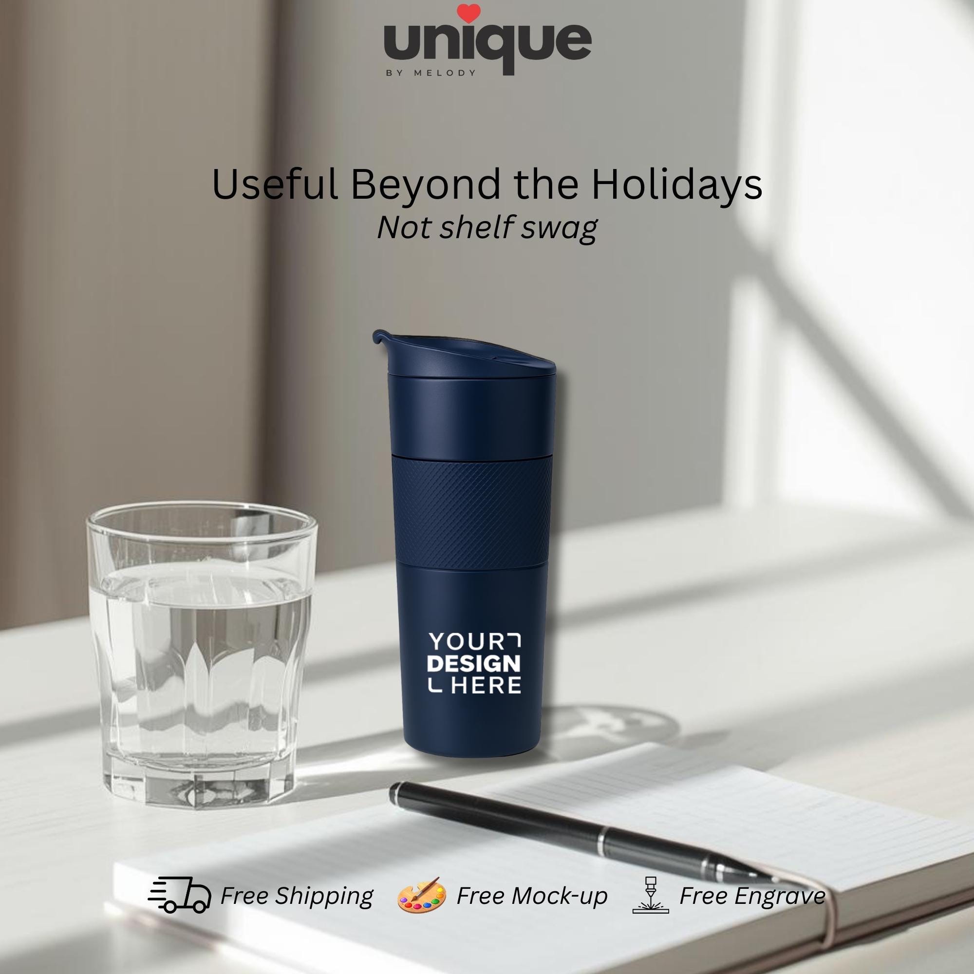 Custom Logo Tumbler Personalized Stainless Steel Corporate Employee Client Office Company New Year End Bachelor Party Holiday Coffee Gift
