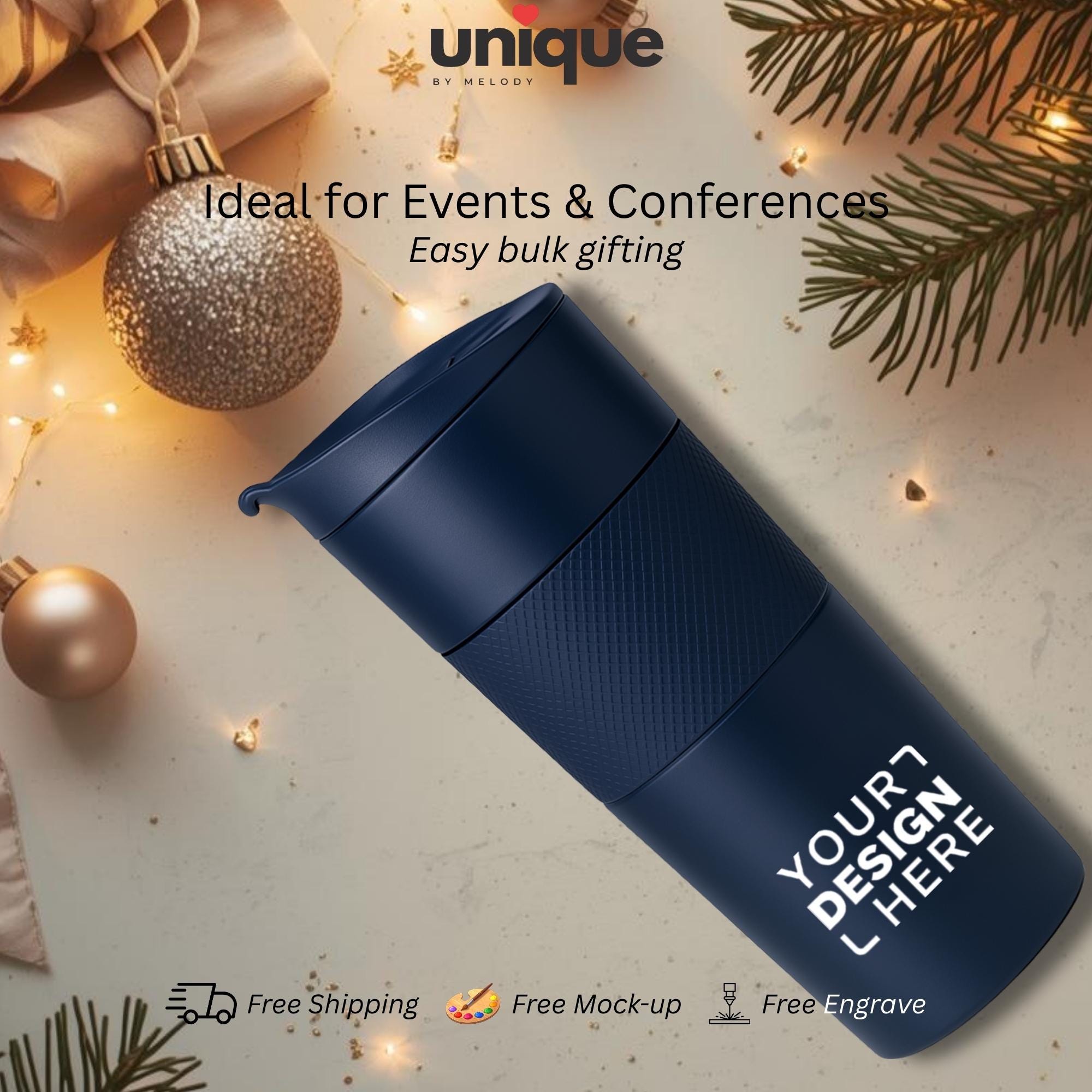 Custom Logo Tumbler Personalized Stainless Steel Corporate Employee Client Office Company New Year End Bachelor Party Holiday Coffee Gift