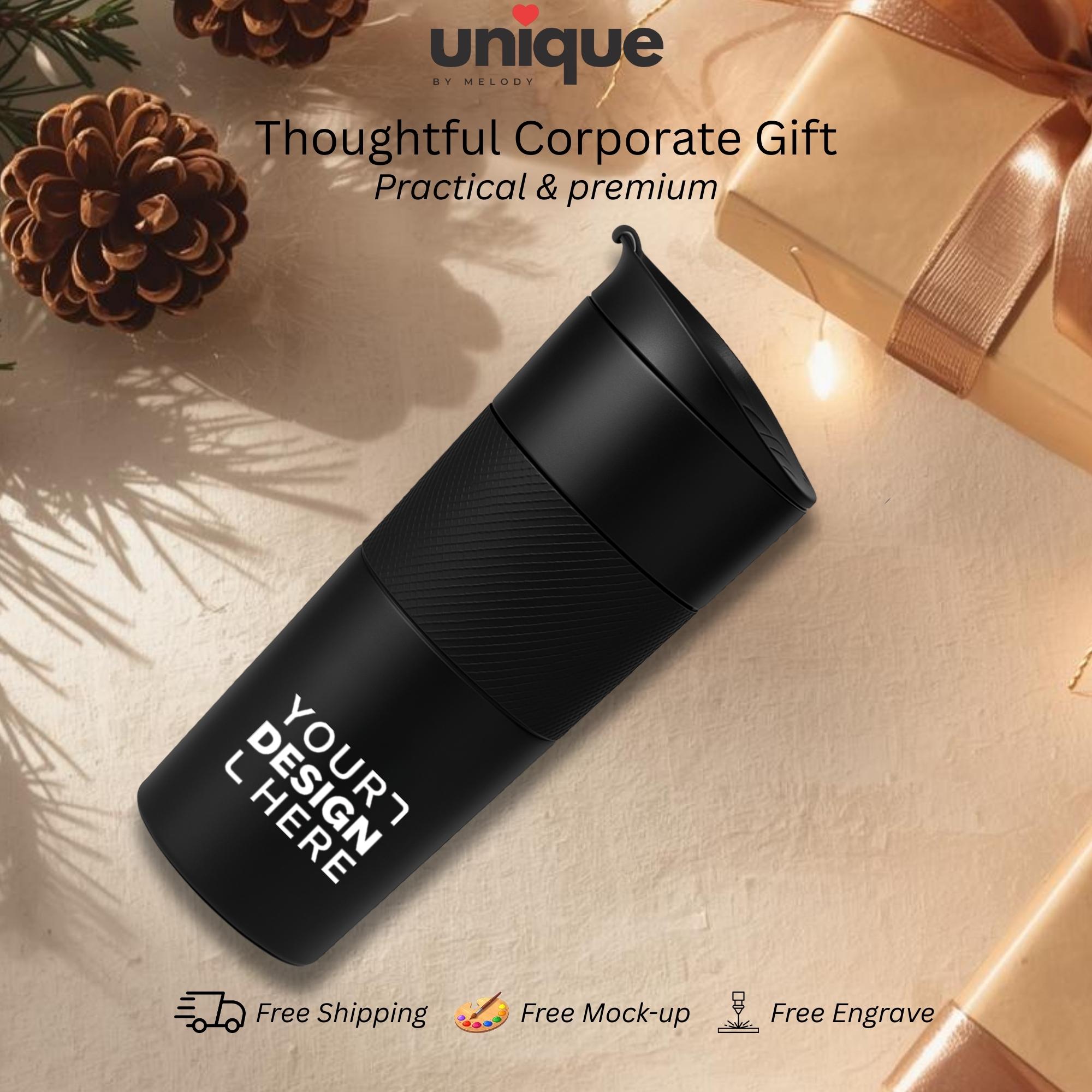 Custom Logo Tumbler Personalized Stainless Steel Corporate Employee Client Office Company New Year End Bachelor Party Holiday Coffee Gift