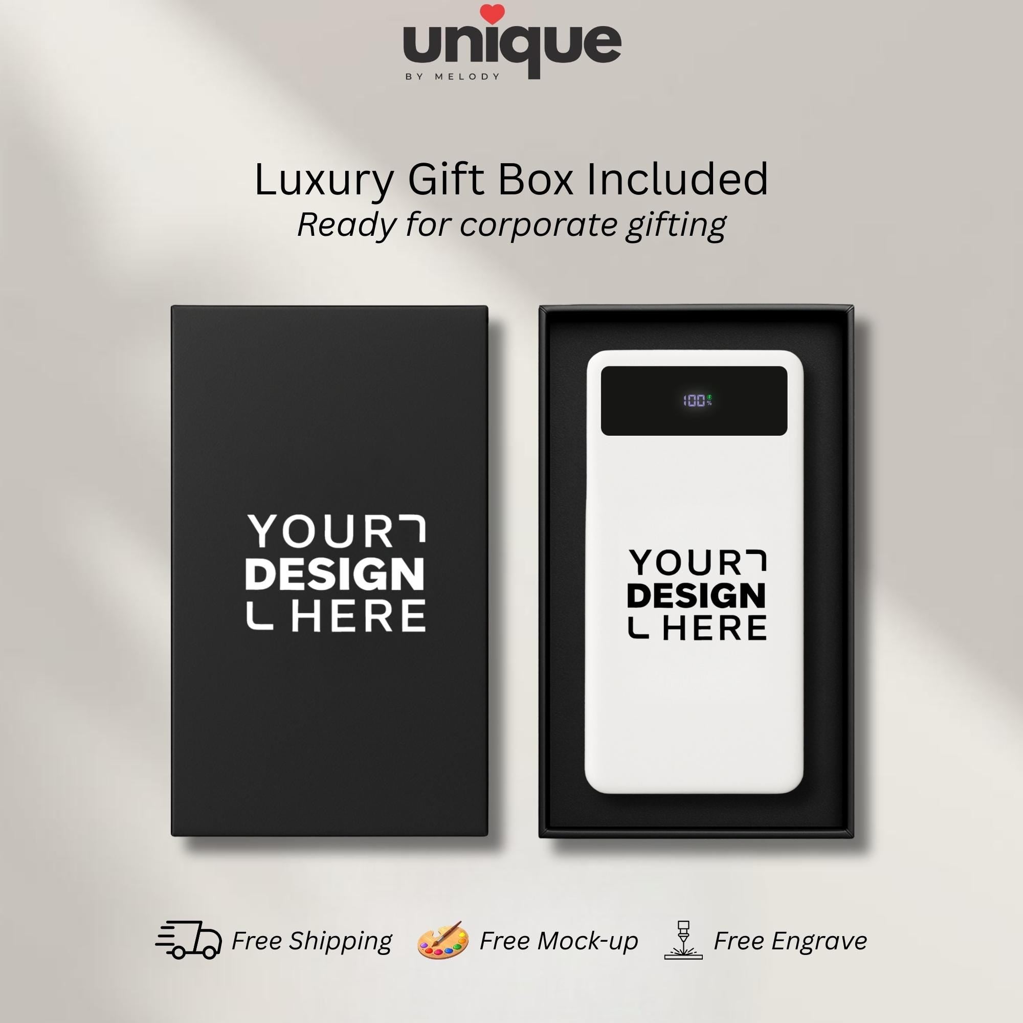 Custom Logo Portable Charger Pearl White Powerbank PD Fast Charging Corporate Conference Client Employee Appreciation Onboarding Gift