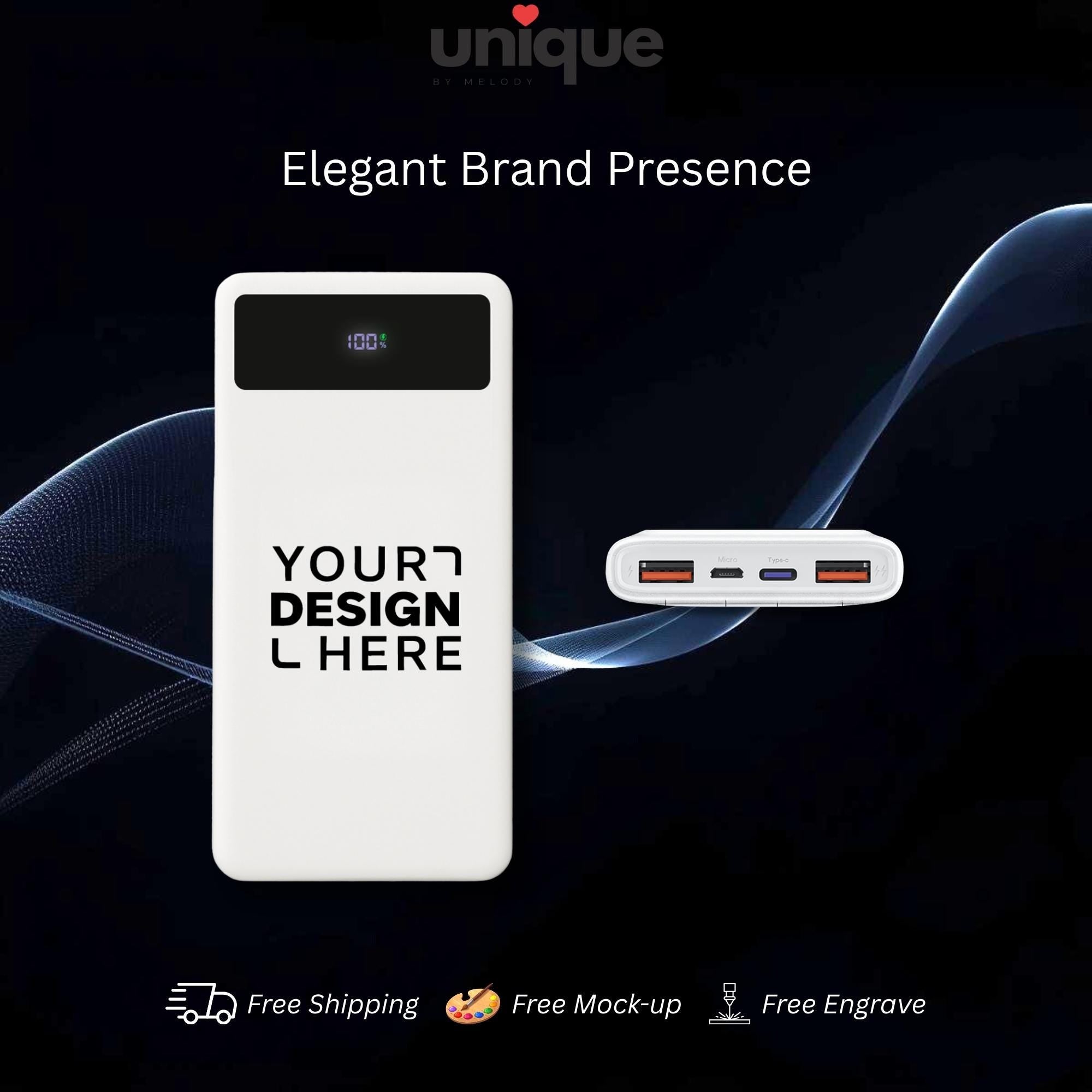 Custom Logo Powerbank Personalized Portable Charger Luxury Executive Corporate Business VIP Client Gift Office Tech Accessory Travel Charger