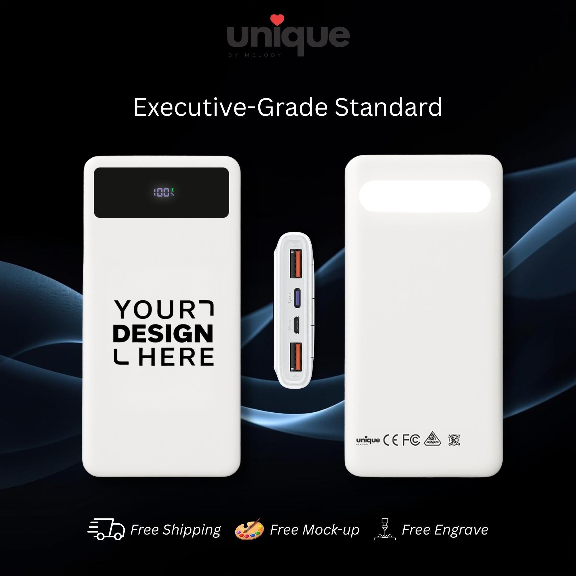 Custom Logo Powerbank Personalized Portable Charger Luxury Executive Corporate Business VIP Client Gift Office Tech Accessory Travel Charger