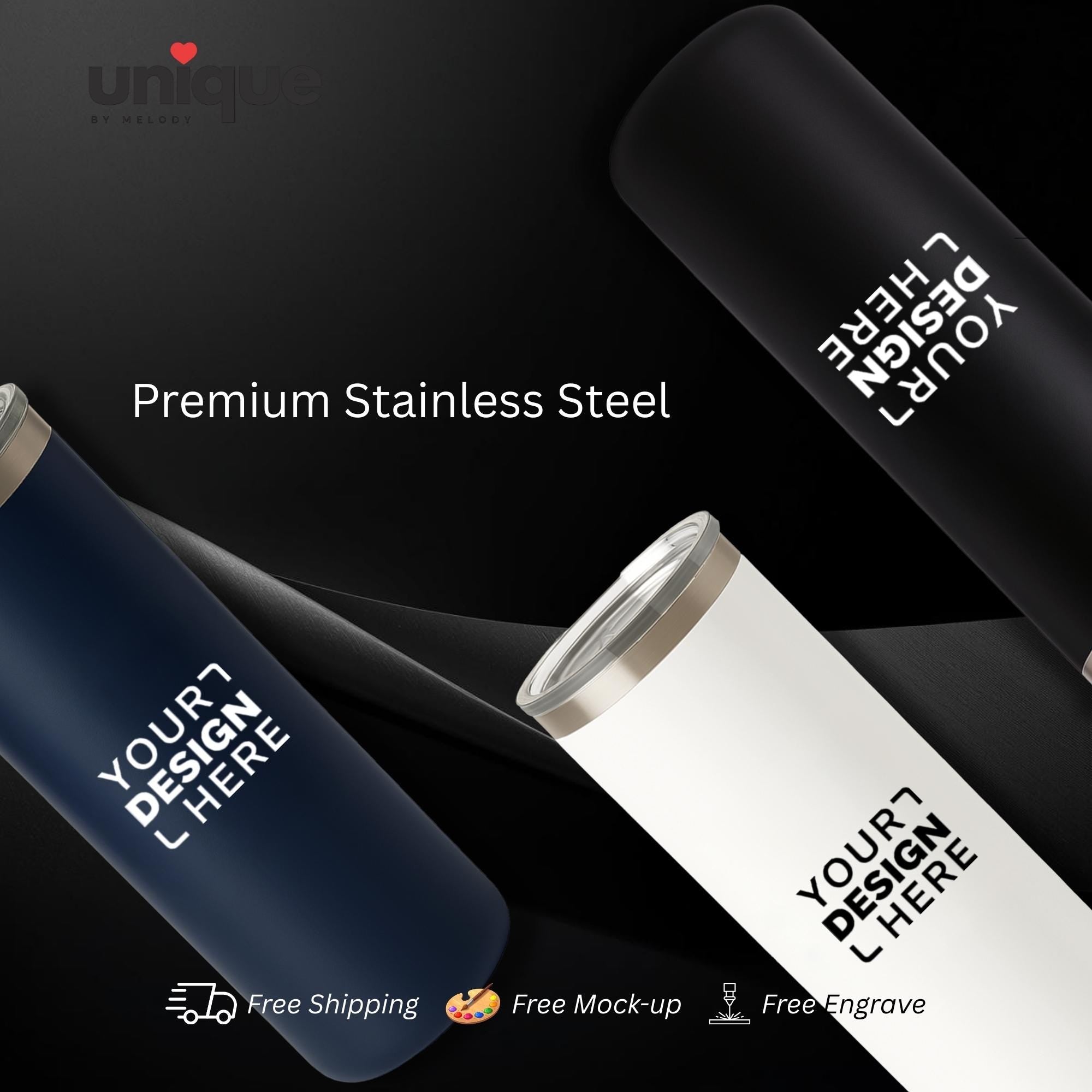 Custom 16oz Stainless Steel Tumbler with Logo Executive Corporate Gift