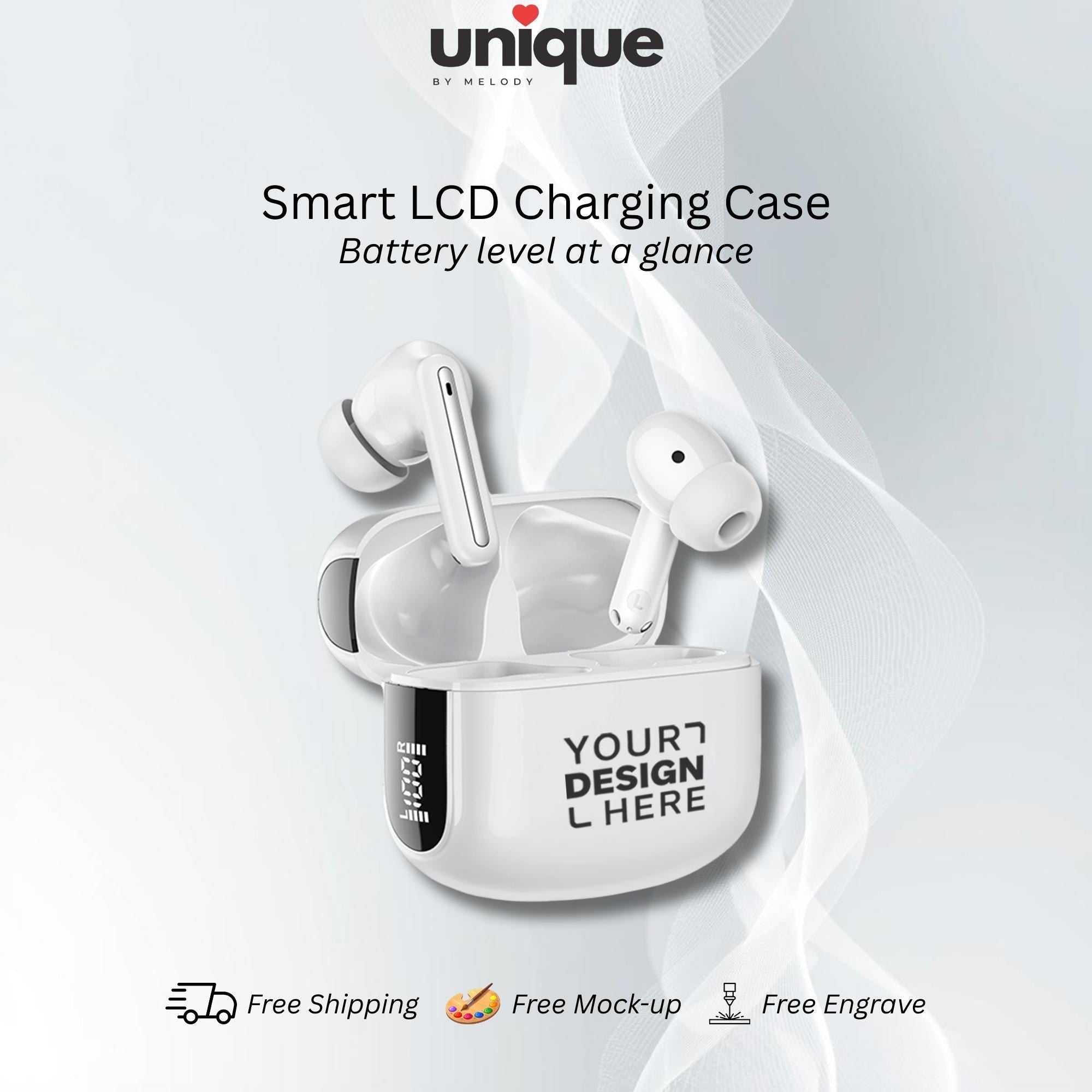 Custom Logo ANC Bluetooth Earbuds Wireless Noise Cancelling Headphones Corporate Employee Onboarding Gift Branded Tech Giveaway