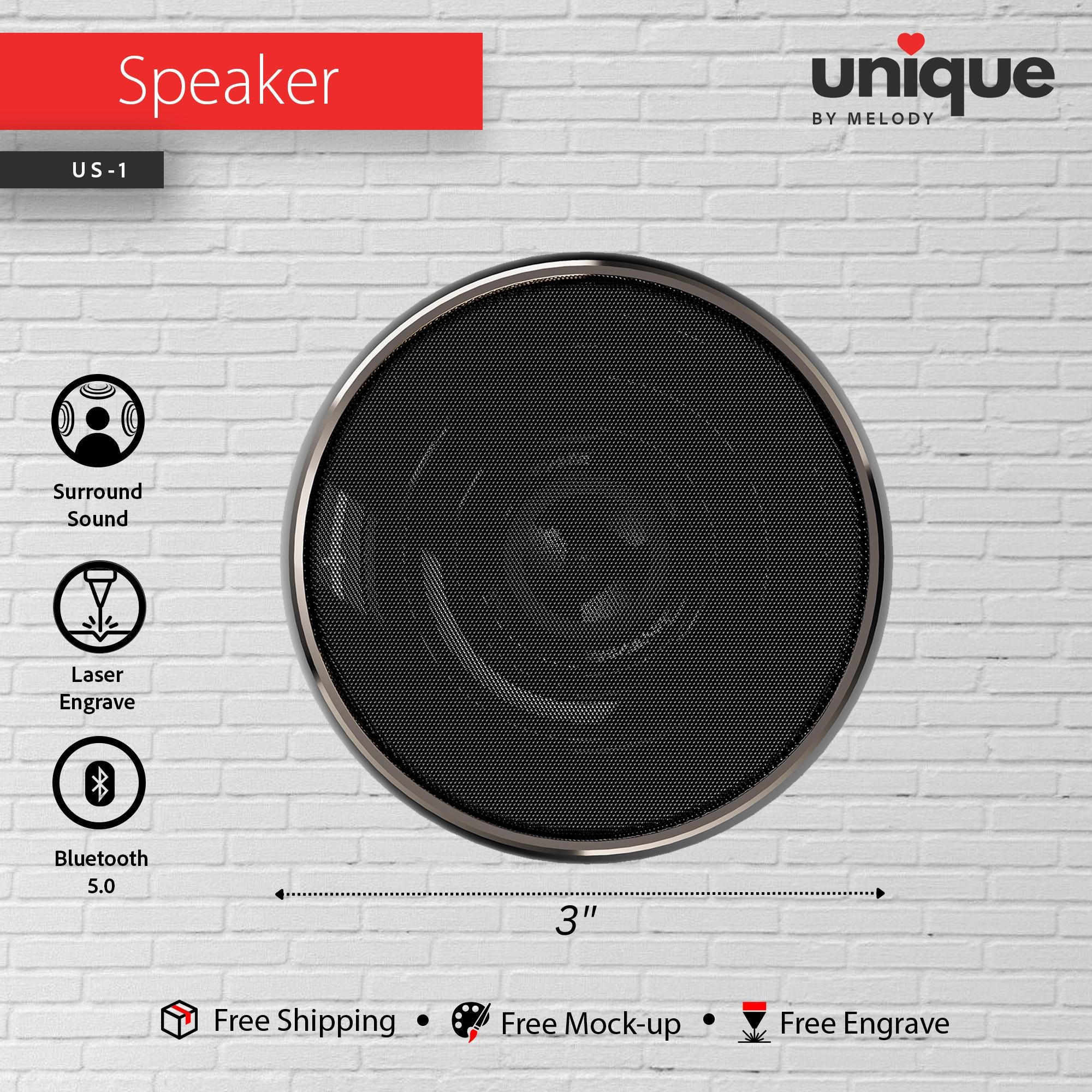 Personalized Portable Speaker Custom Company Logo Bluetooth Speaker Holiday Corporate Gift Tech for Client Employee Events Conference