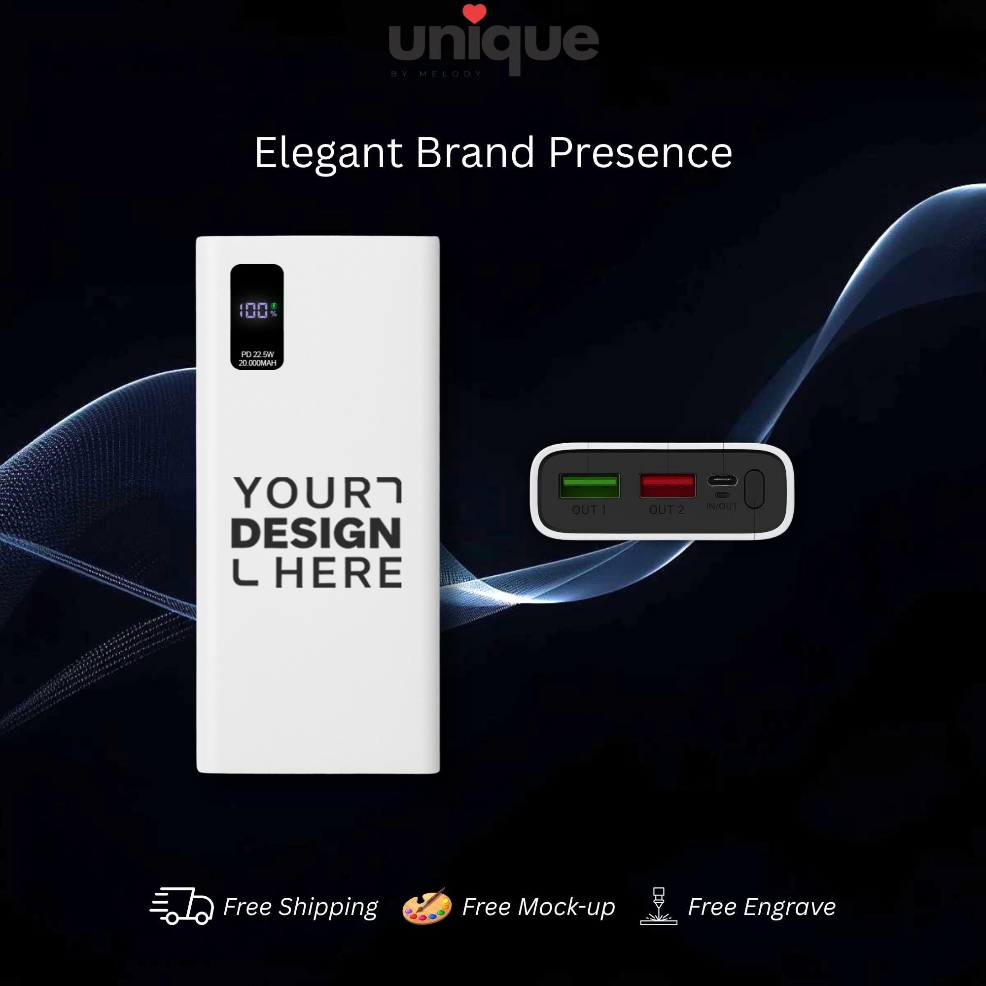 Custom Logo Portable Charger Fast Charging Powerbank Executive Corporate Gift