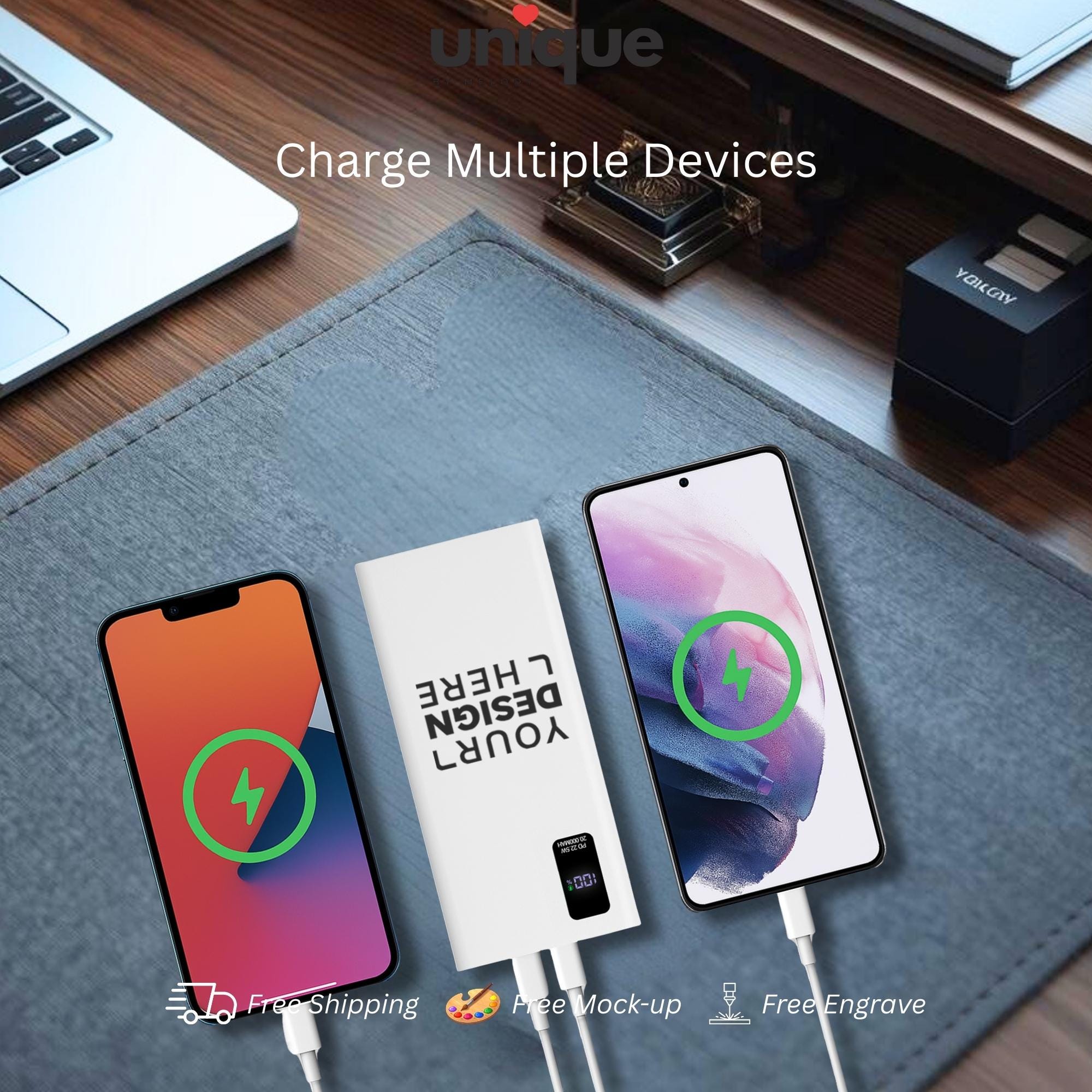 Custom Logo Portable Charger Fast Charging Powerbank Executive Corporate Gift
