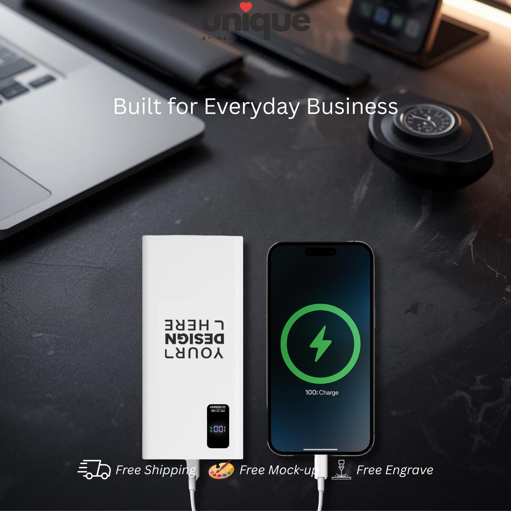 Custom Logo Portable Charger Fast Charging Powerbank Executive Corporate Gift