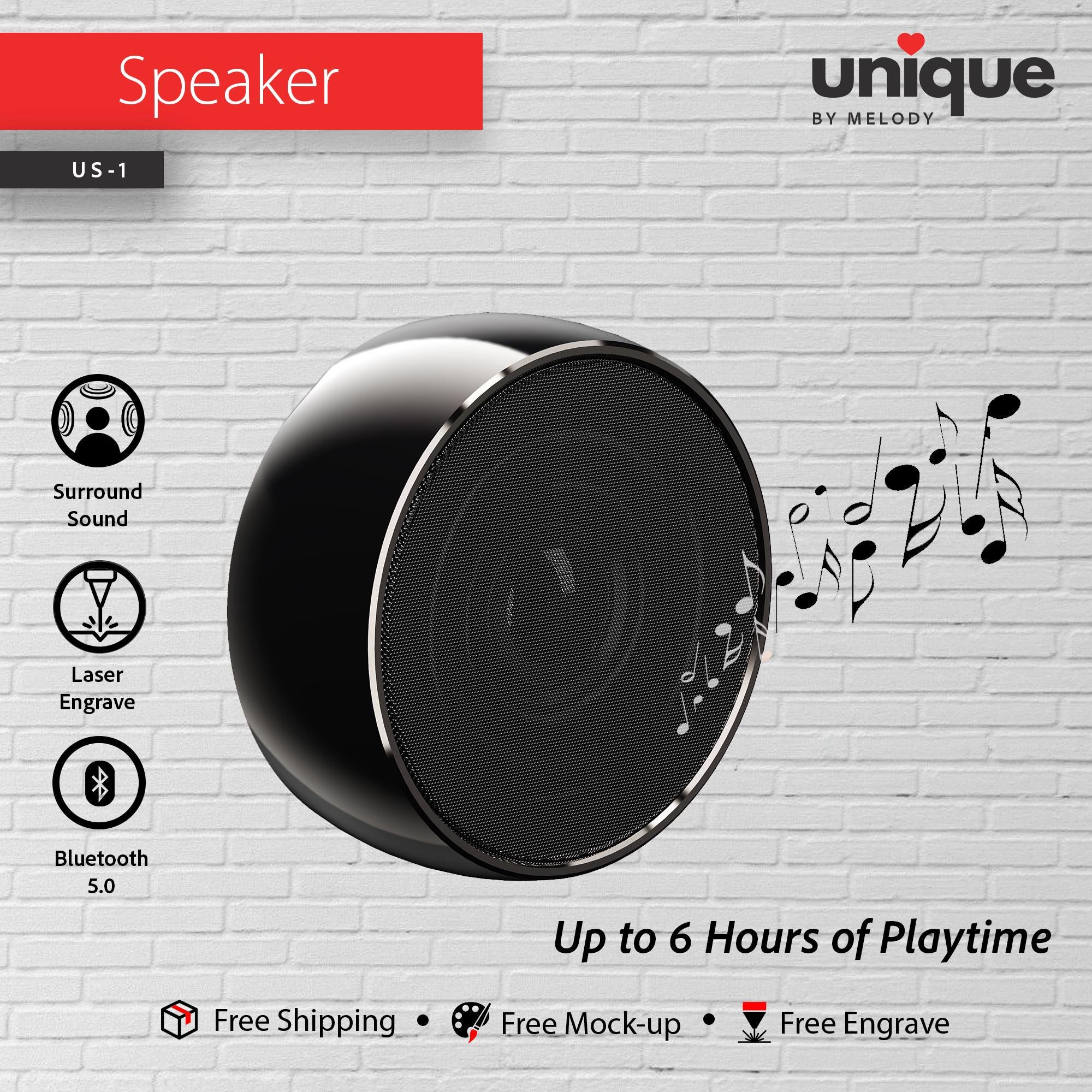 Personalized Portable Speaker Custom Company Logo Bluetooth Speaker Holiday Corporate Gift Tech for Client Employee Events Conference