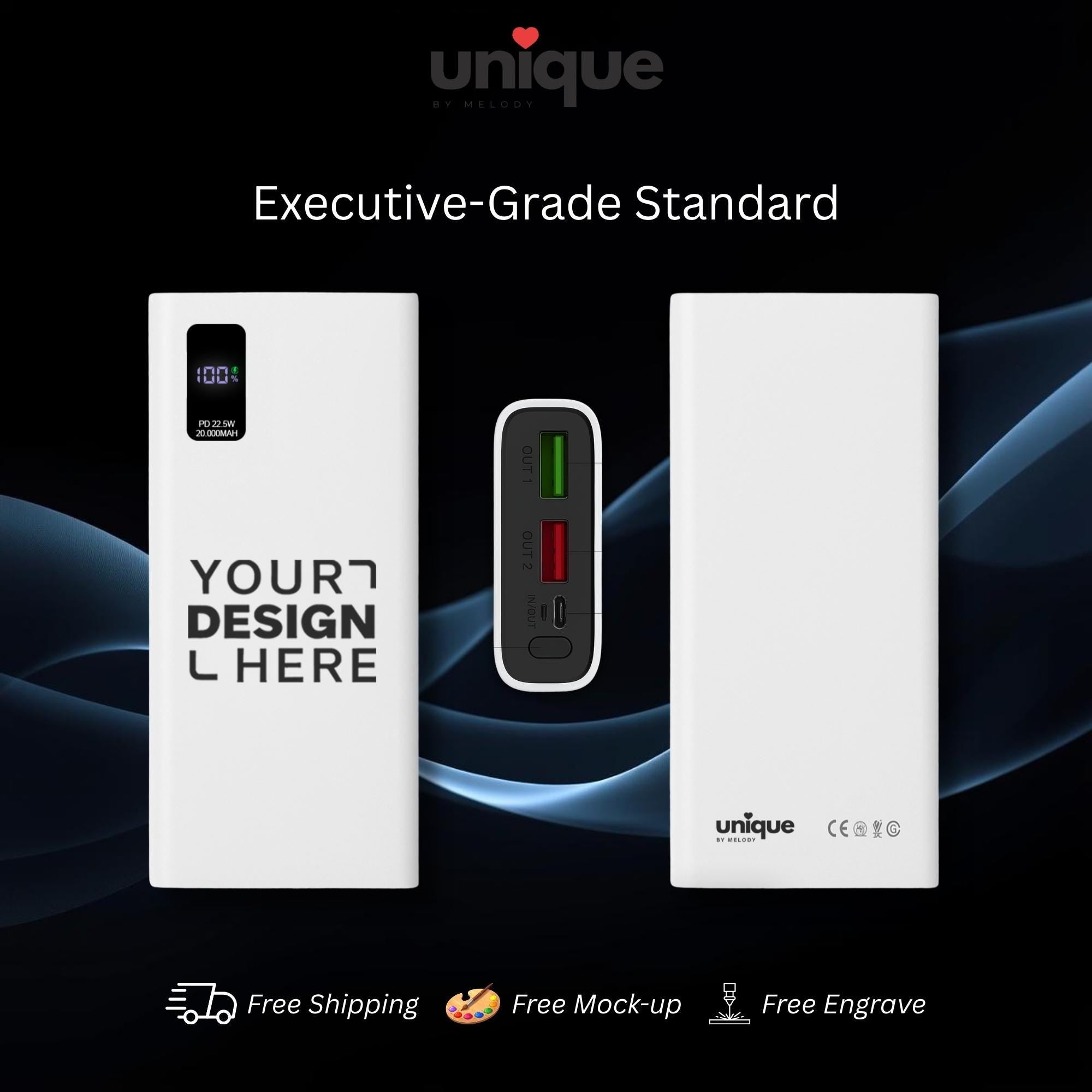 Custom Logo Portable Charger Fast Charging Powerbank Executive Corporate Gift
