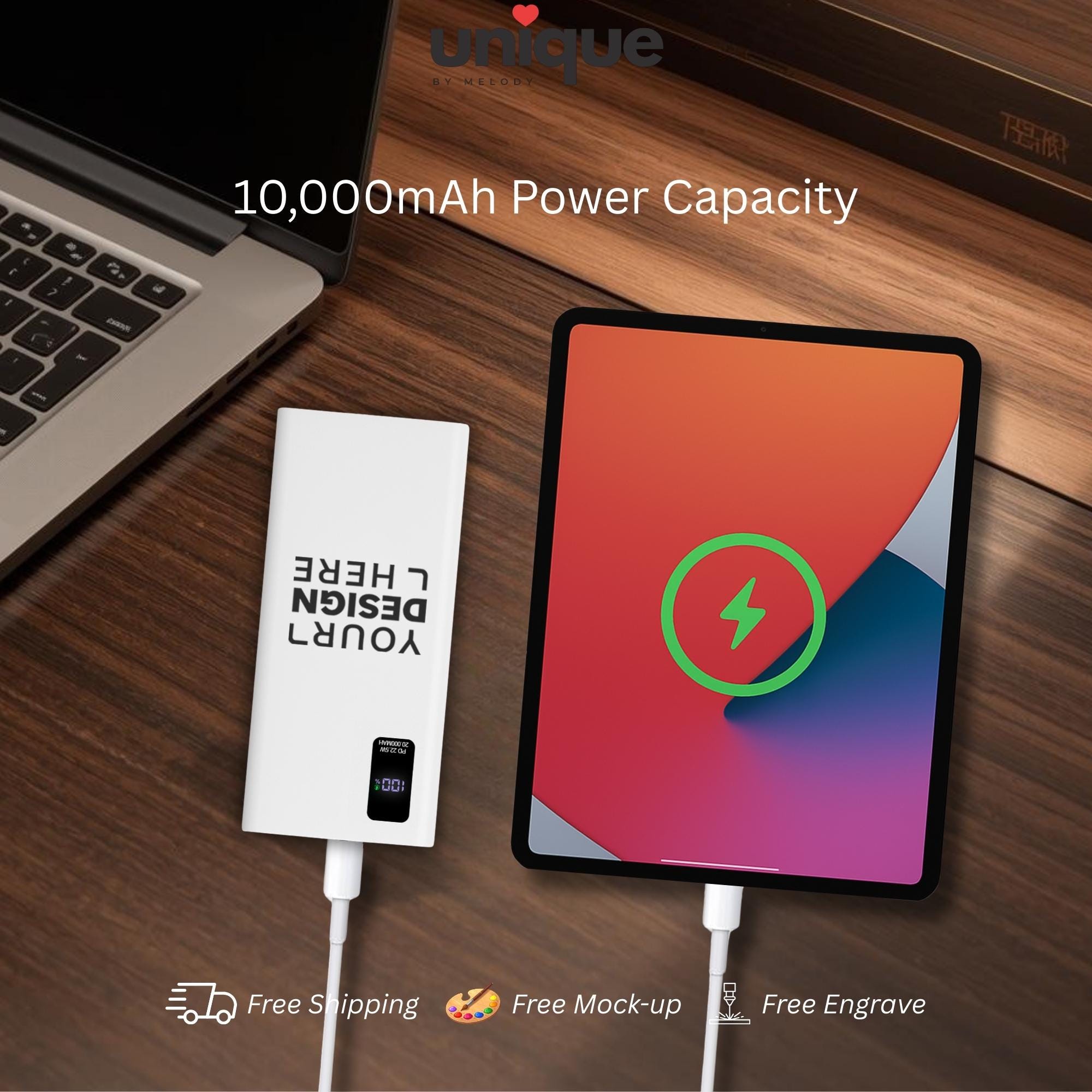 Custom Logo Portable Charger Fast Charging Powerbank Executive Corporate Gift