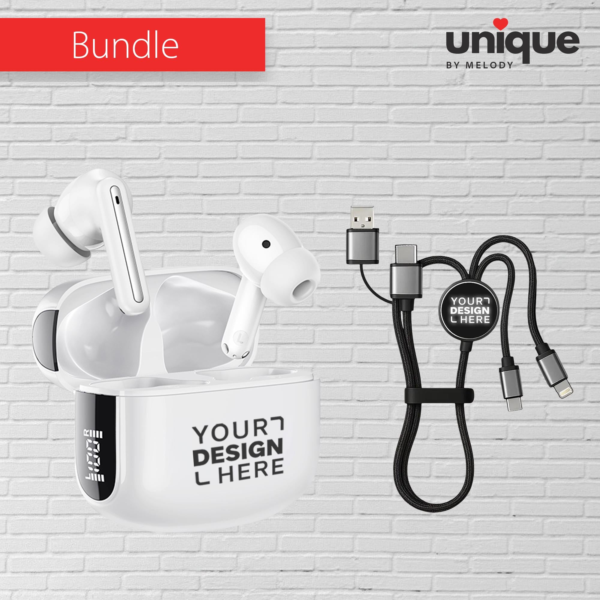 Custom Company Logo ANC Bluetooth Earbuds Wireless Personalized Earphones Corporate Holiday Tech Gift Company Bulk Order Promotional