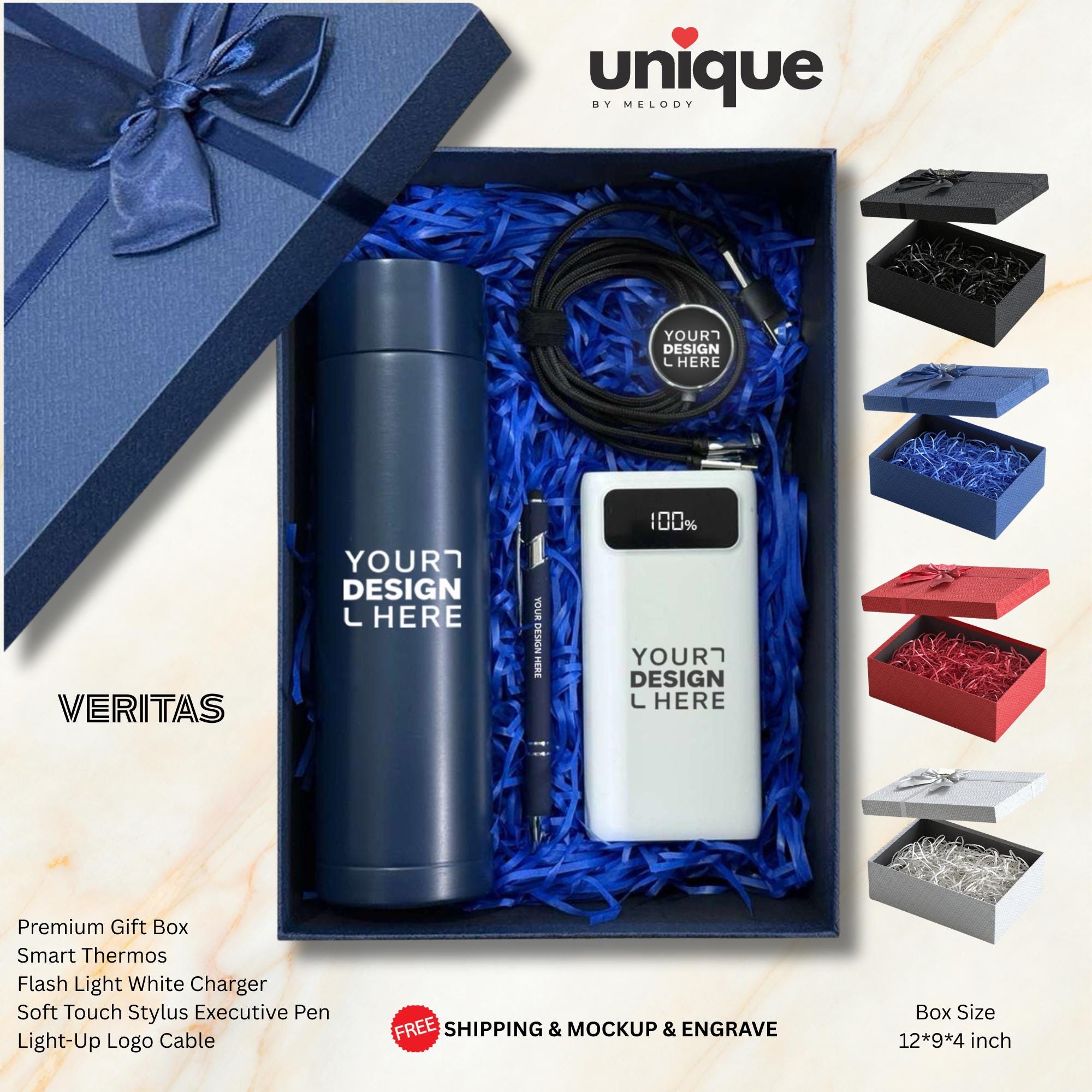Custom Logo Client Appreciation Gift Box Personalized Portable Charger Tumbler Set Corporate Thank You Gift Business Bulk Order