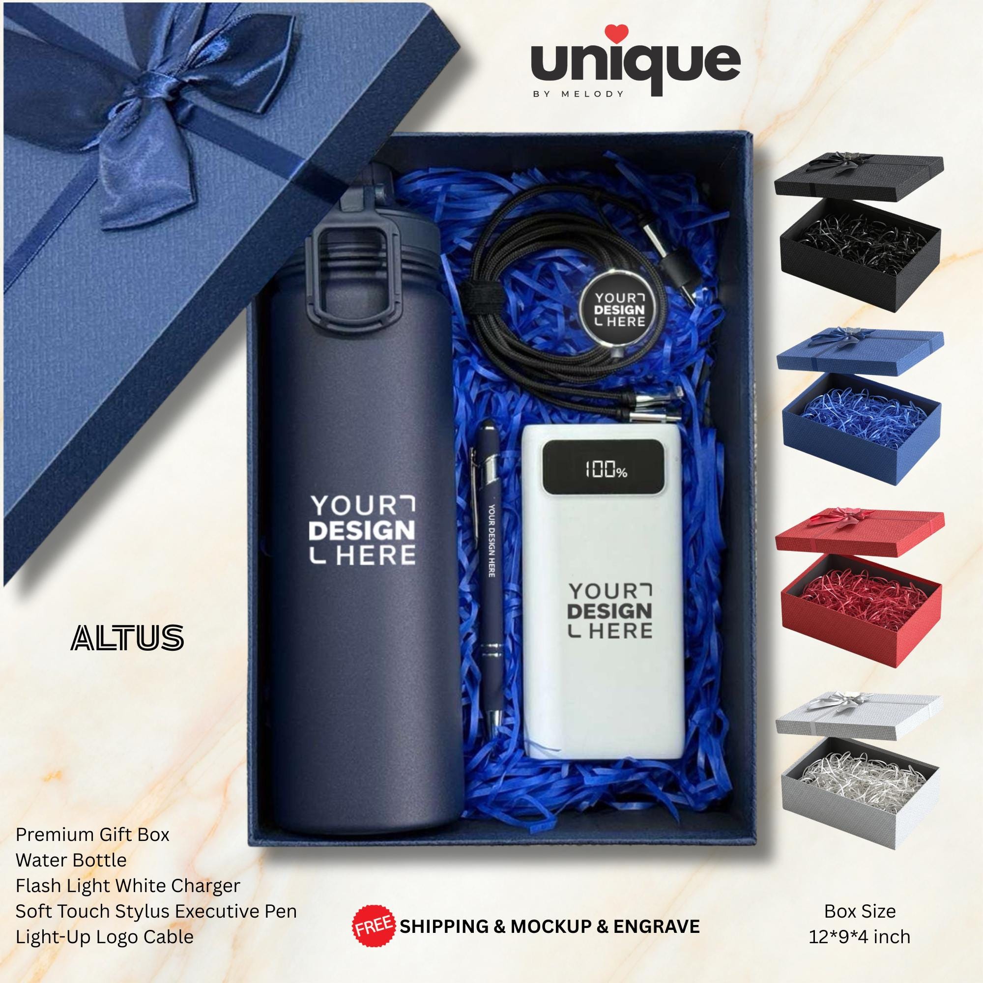 Custom Logo Client Appreciation Gift Box Personalized Portable Charger Tumbler Set Corporate Thank You Gift Business Bulk Order
