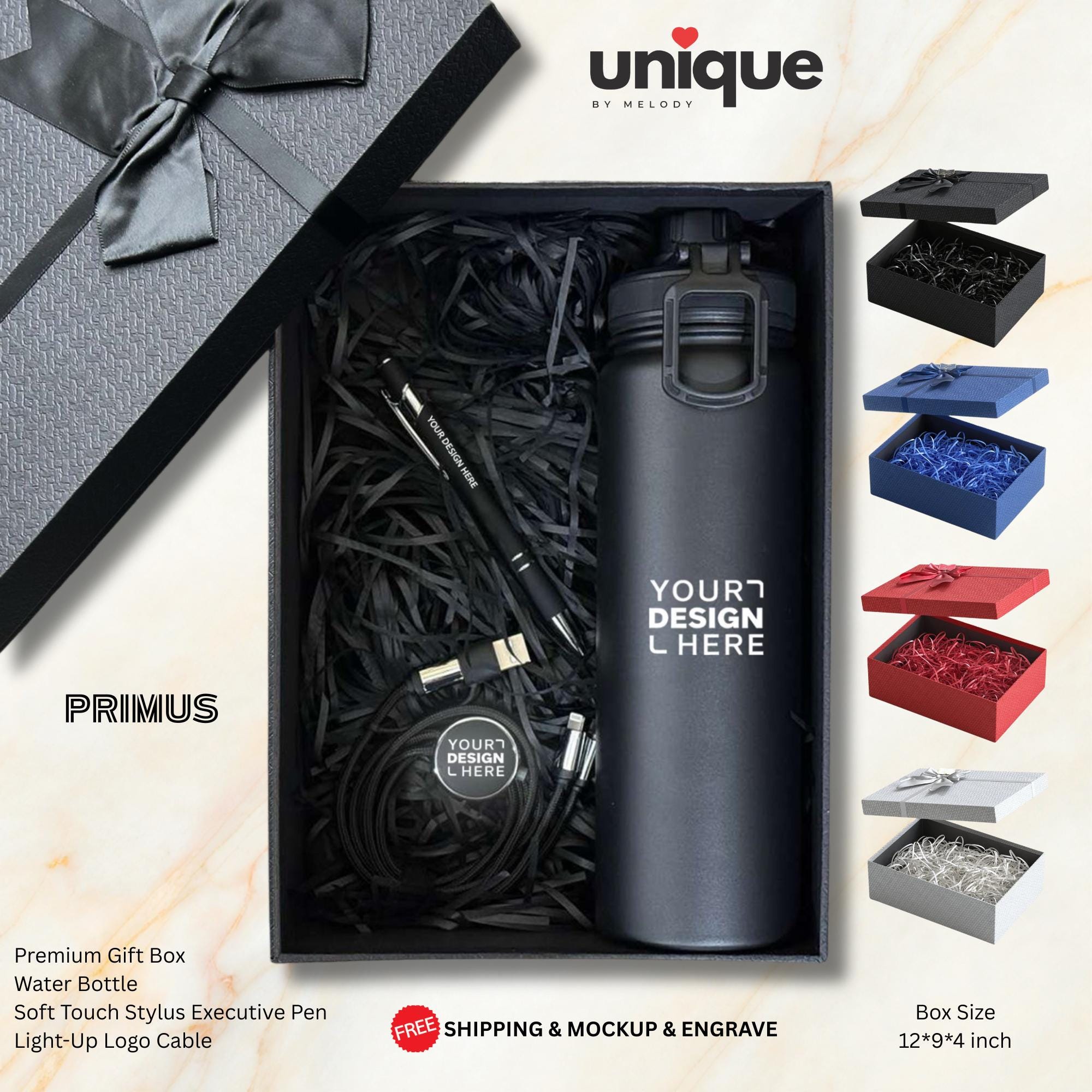 Corporate Gift Box with Custom Logo Thermos Employee Onboarding Client Appreciation Gift Trade Show Giveaway Conference Bulk Company Orders