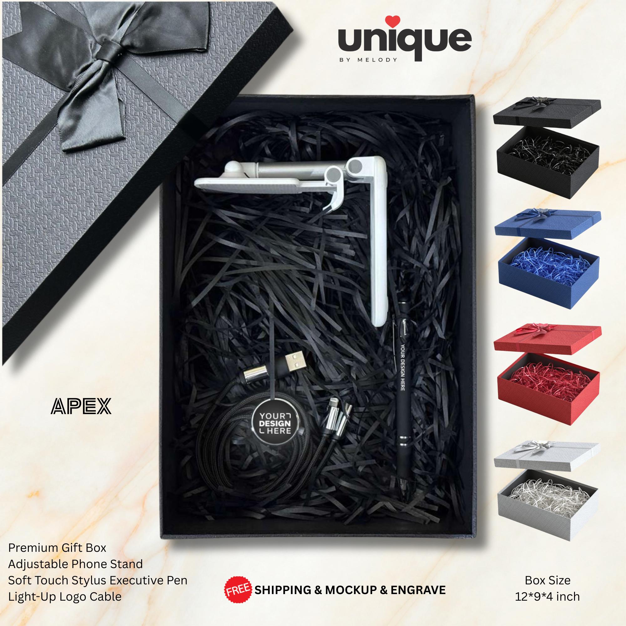 Custom Corporate Gift Box with Phone Stand and Charger Employee Welcome Set Office Desk Essentials Client Appreciation Bulk Company