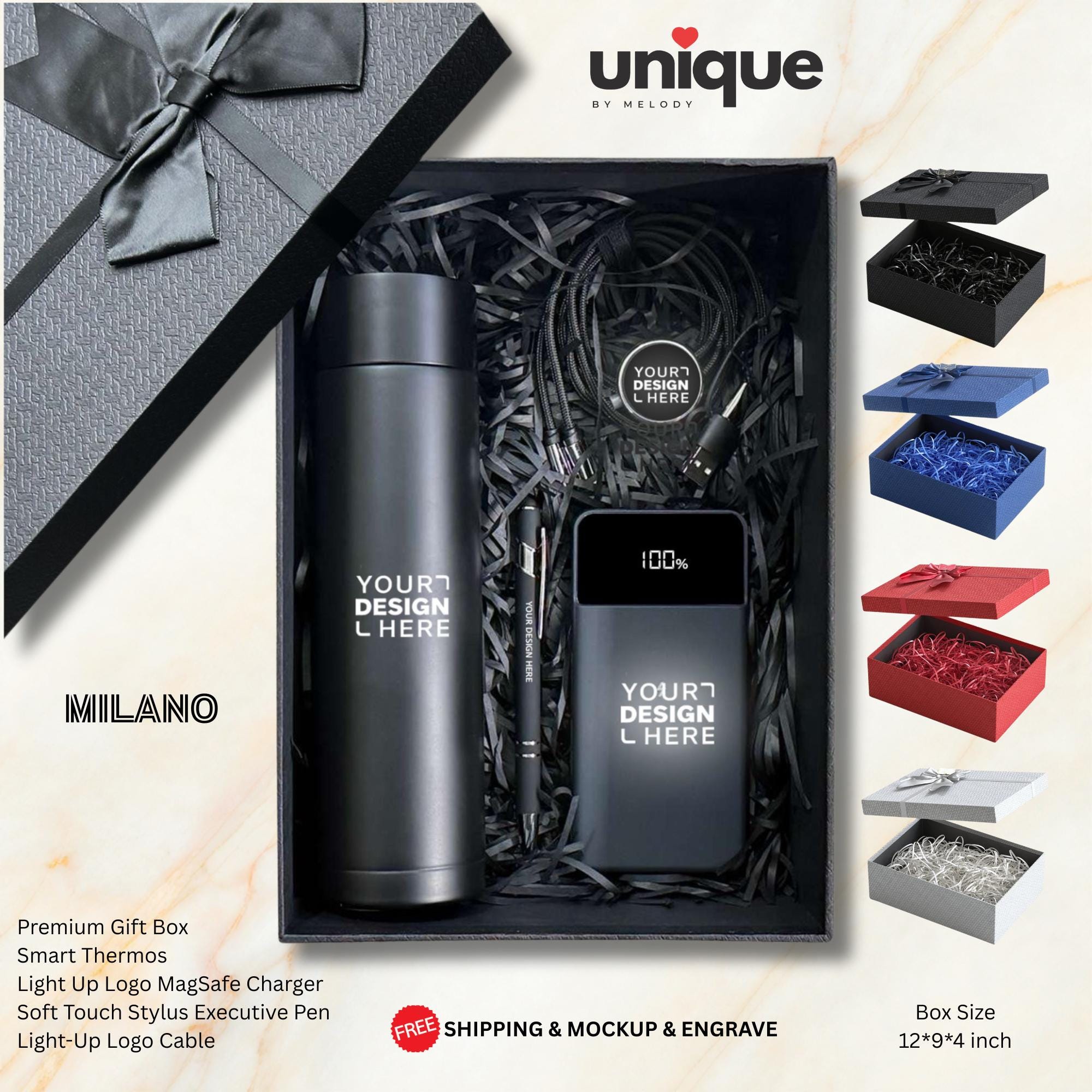 Corporate Logo Gift Box Premium Custom Business Employee and Client Gift Set Personalized Logo Customer Appreciation Set Trade Show Giveaway