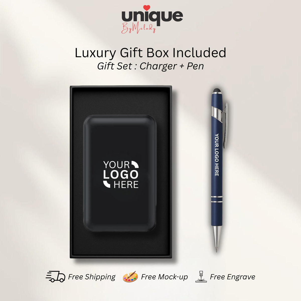 MagSafe Portable Charger Custom Light Up Logo Personalized Corporate Gift Magnetic Powerbank for Employees and Clients Holiday Bulk Order