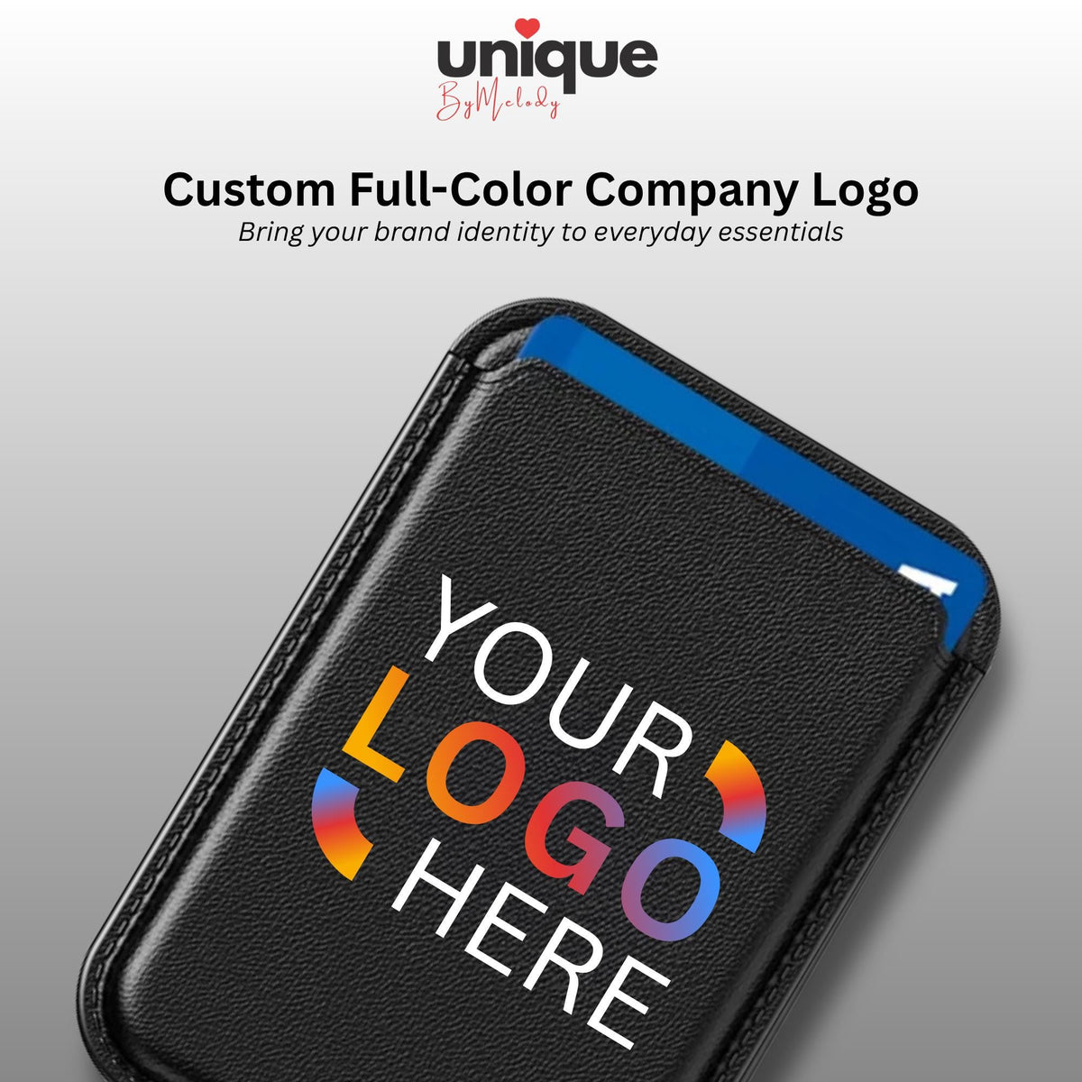 Custom MagSafe Wallet Full Color Company Logo Personalized Magnetic Card Holder Corporate Gift for Employee Client Executive and Event Swag