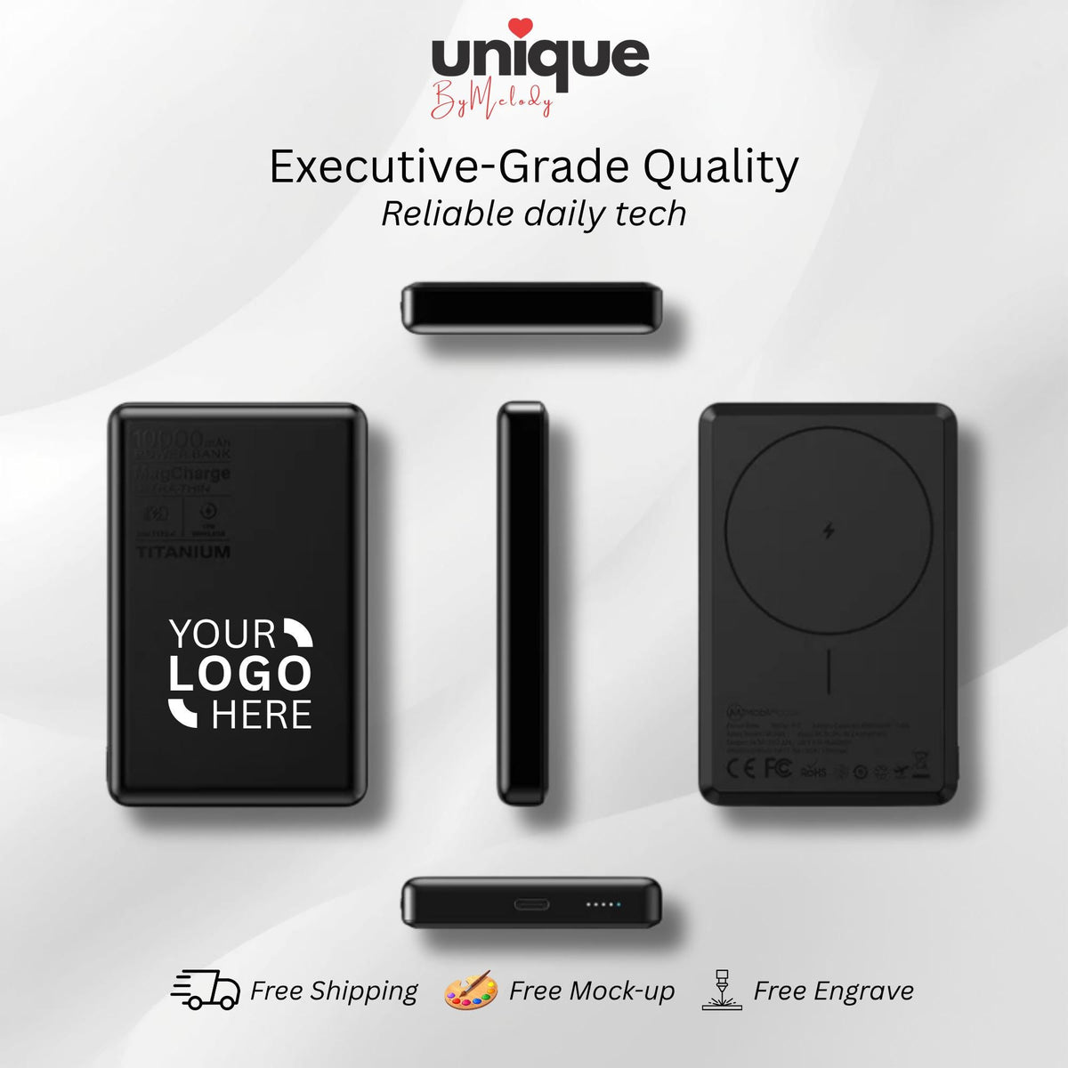 Luxury Corporate Gift Box with Titanium MagSafe Portable Charger Personalized Executive Gifts for Employees Clients and Business Partners