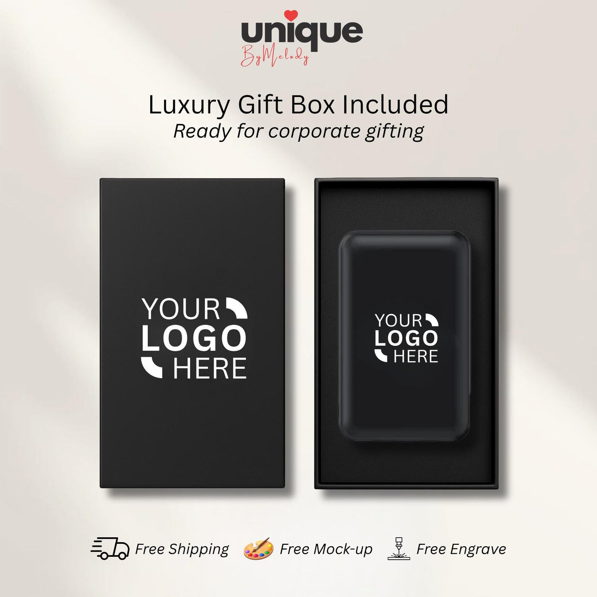 MagSafe Portable Charger Custom Light Up Logo Personalized Corporate Gift Magnetic Powerbank for Employees and Clients Holiday Bulk Order