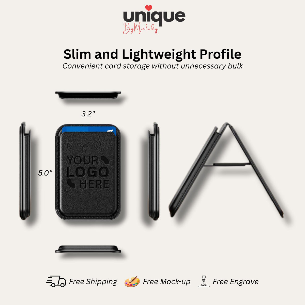 Personalized MagSafe Iphone Stand Laser Engraved Company Logo Magnetic Phone Holder Desk Corporate Tech Gift for Employee Client Event