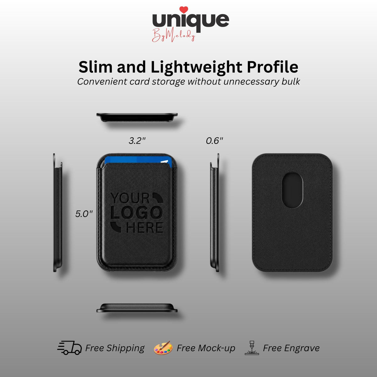 Engraved MagSafe Wallet Personalized Magnetic Card Holder Company Logo Corporate Gift for Employees Clients Executives and Event Swag