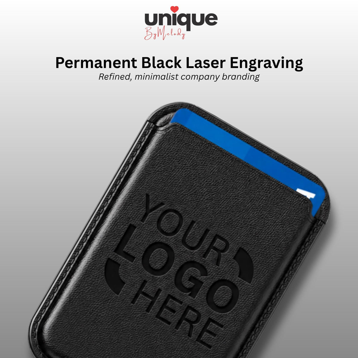 Engraved MagSafe Wallet Personalized Magnetic Card Holder Company Logo Corporate Gift for Employees Clients Executives and Event Swag