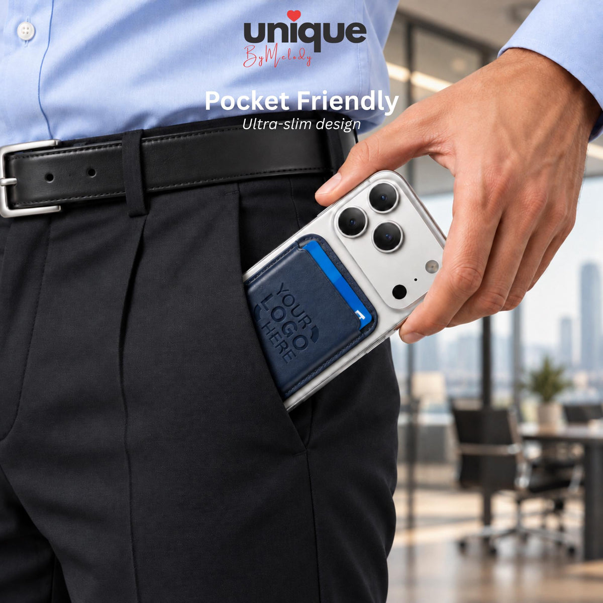 Engraved MagSafe Wallet Personalized Magnetic Card Holder Company Logo Corporate Gift for Employees Clients Executives and Event Swag