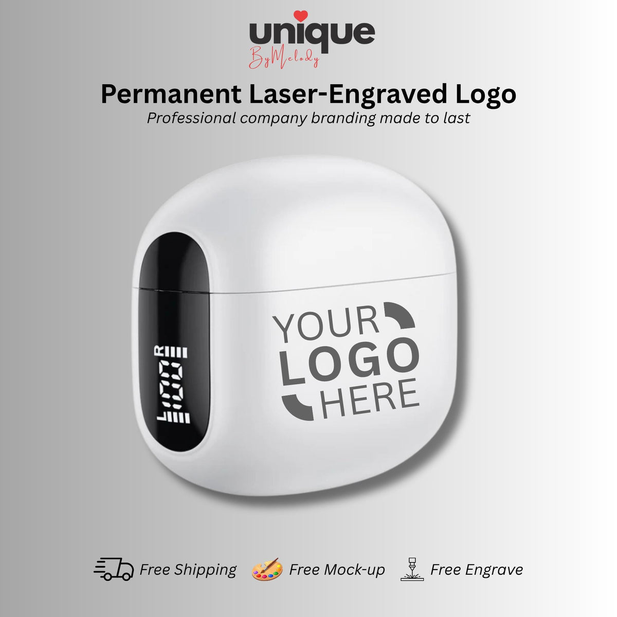 Personalized ANC Bluetooth Earbuds with Laser Engraved Logo Corporate Gifts for Employees Clients Executive Gifts and Business Events