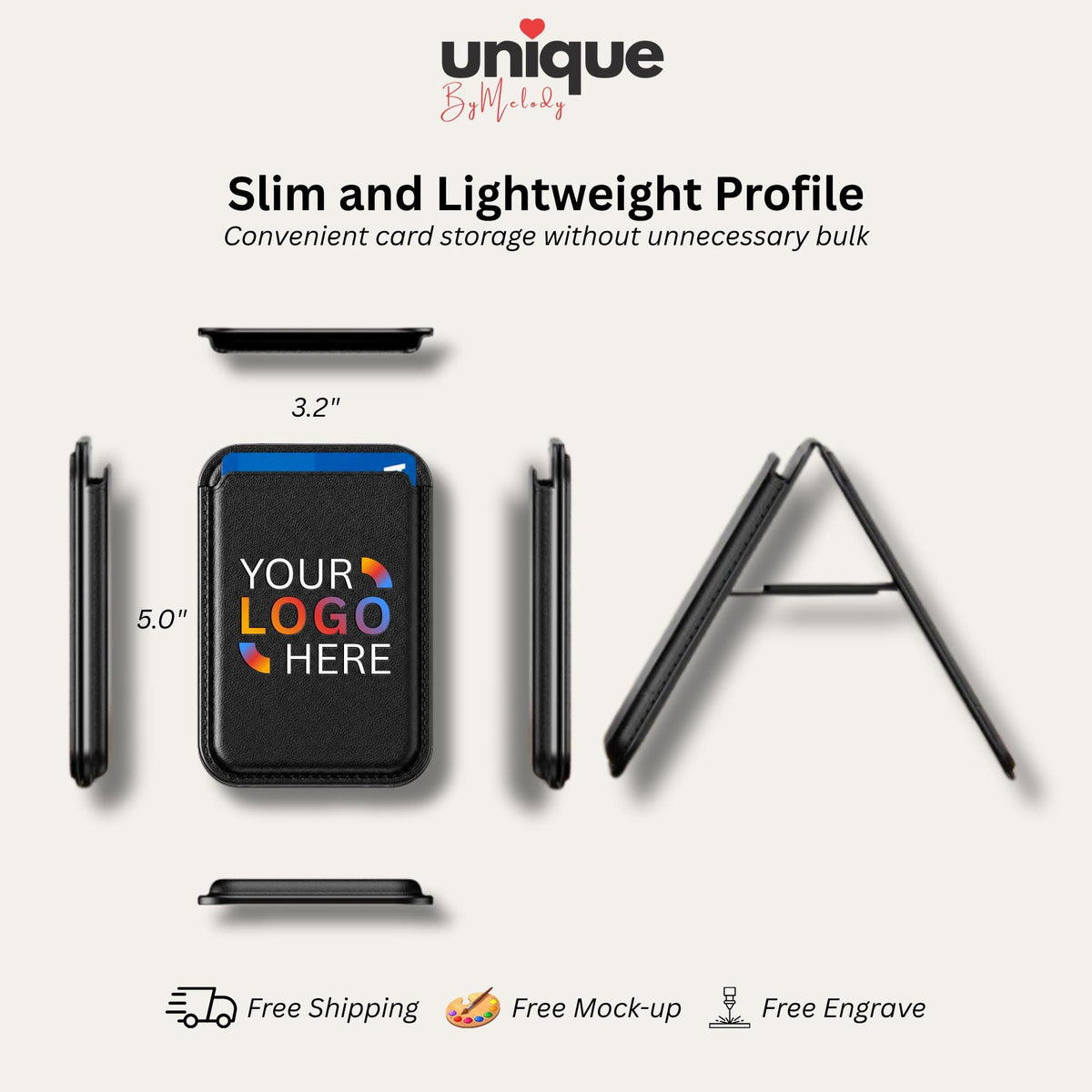 Personalized MagSafe Iphone Stand Full Color Company Logo Magnetic Phone Holder Desk Corporate Tech Gift for Employee Client and Event